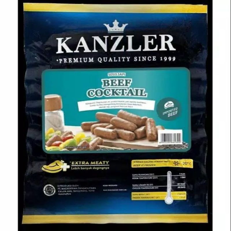 

Kanzler Sosis Sapi Beef Cooktail 500 gr