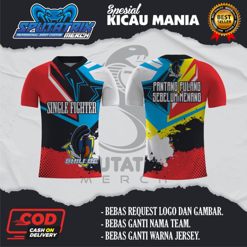 Jersey Baju Kaos Kicau Mania || Burung MuraiBatu || Bahan Hyget Serena