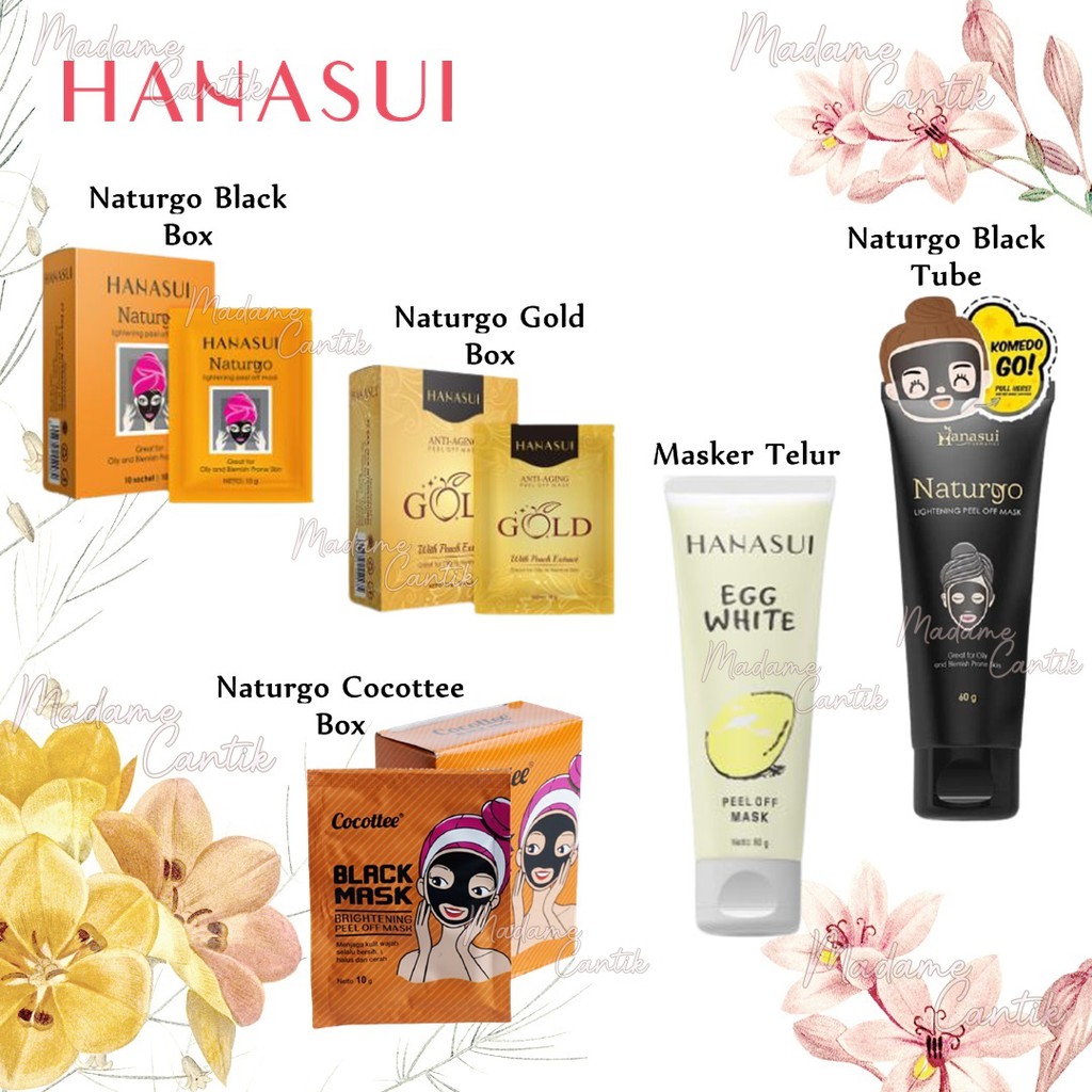 ✿ MADAME ✿ HANASUI NATURGO LIGHTENING PEEL OF MASK / MASKER KOMEDO NATURGO HITAM GOLD TUBE TELUR