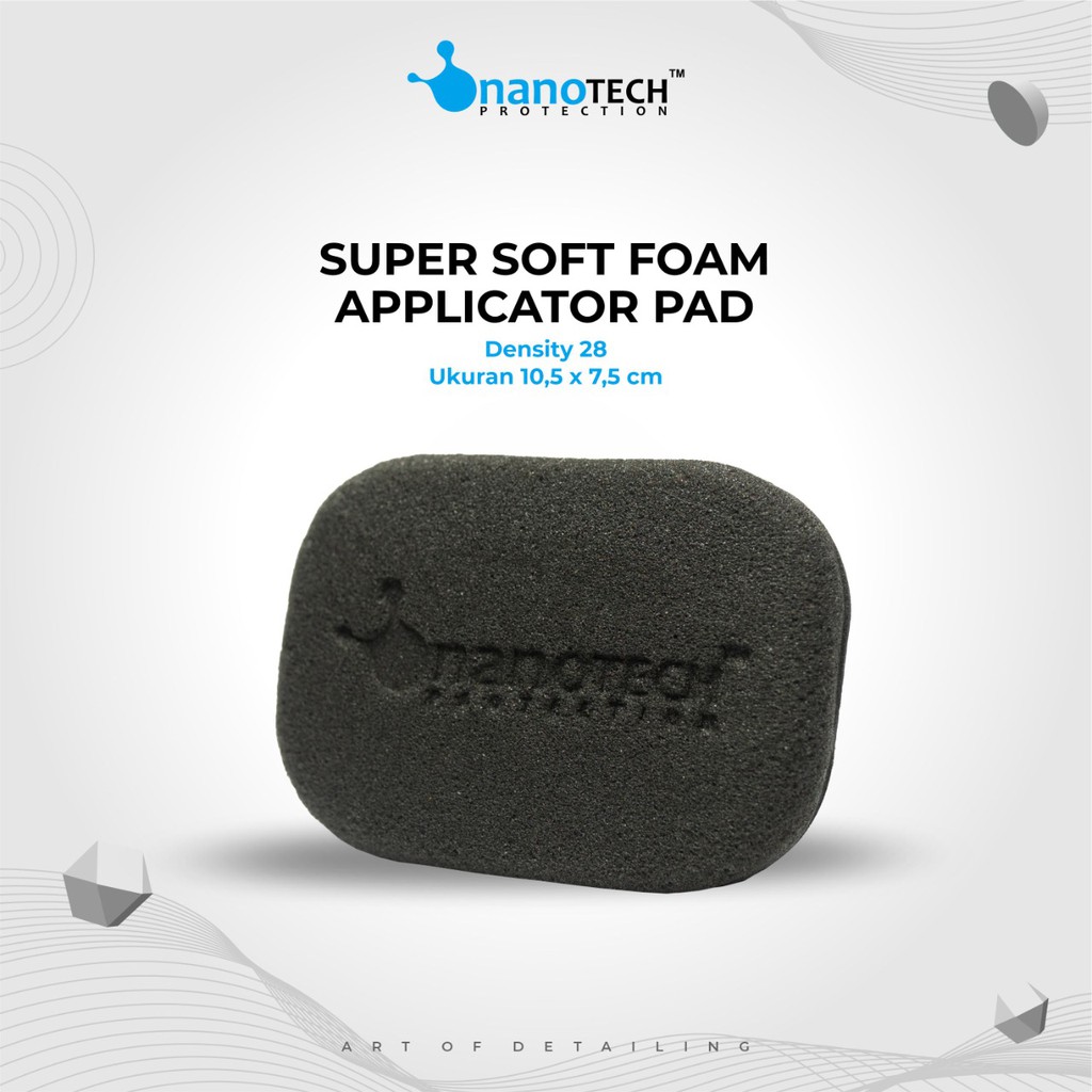 Busa Poles Applicator Pad Hitam - nanoTECH PROTECTION - SUPER SOFT FOAM APPLICATOR PAD - Sponge Applicator Wax - Sponge Aplikator Pad - Busa Aplikasi Wax - Applicator Wax - Busa Poles - Busa Kompon Polish - Compound Polish Step