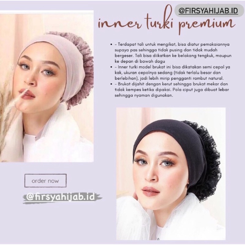 Inner Hijab Turki Jumbo Cepol Renda Premium
