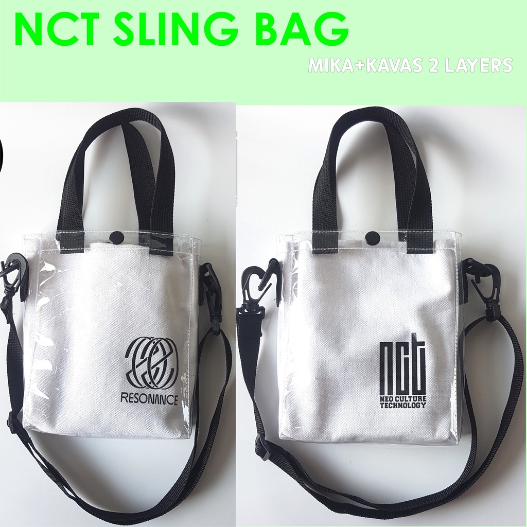 TAS SLING BAG NCT RESONANCE / TAS SELEMPANG NCT DREAM 2 LAYERS MIKA DAN KANVAS / TAS KPOP / TAS KOREA