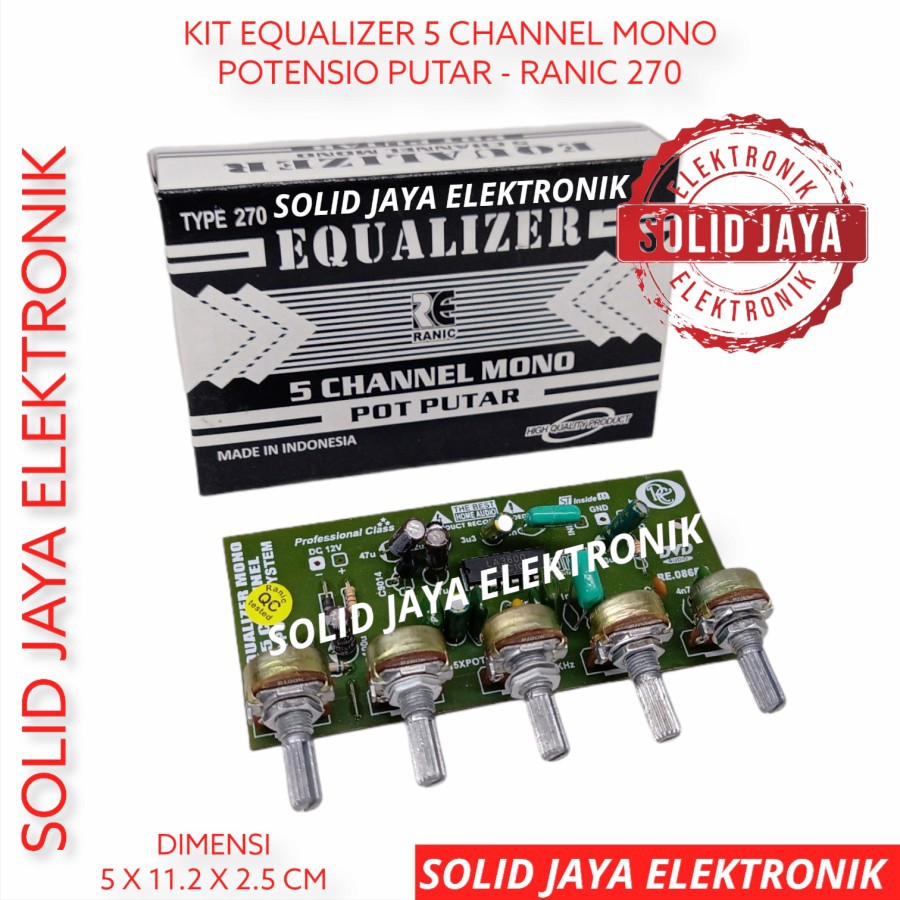 KIT EQUALIZER 5 CHANNEL MONO CH POTENSIO PUTAR EQUALISER EKUALIZER EKUALISER EQUALISER RANIC 270 ASLI ORIGINAL