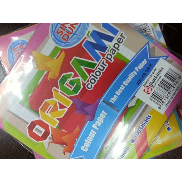 Kertas ORIGAMI warna warni kecil sidu