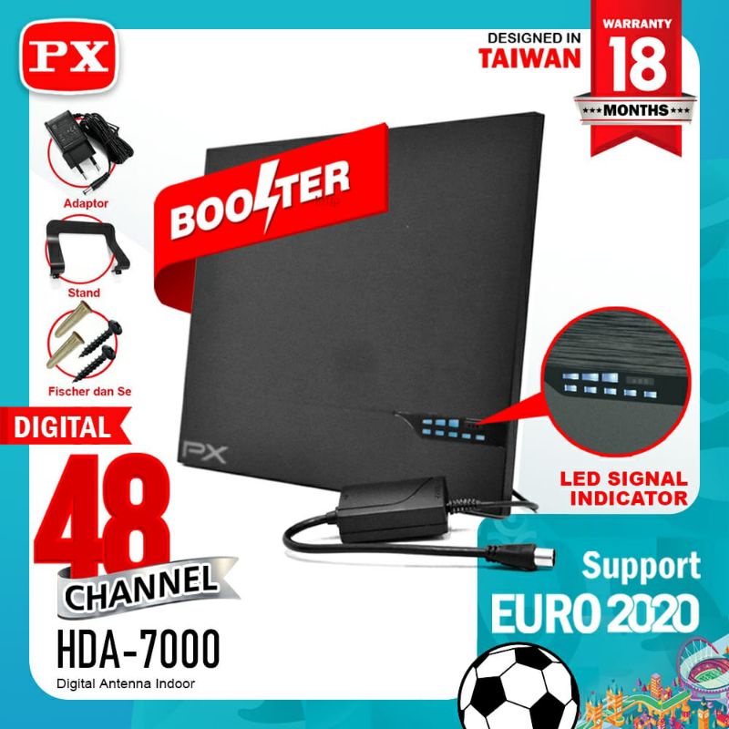 Antena TV Smart Digital Analog PX HDA 7000 Booster Indoor LED Bar