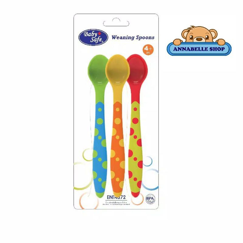 Baby Safe Weaning Spoon 1 set isi 3 BS351 sendok makan bayi