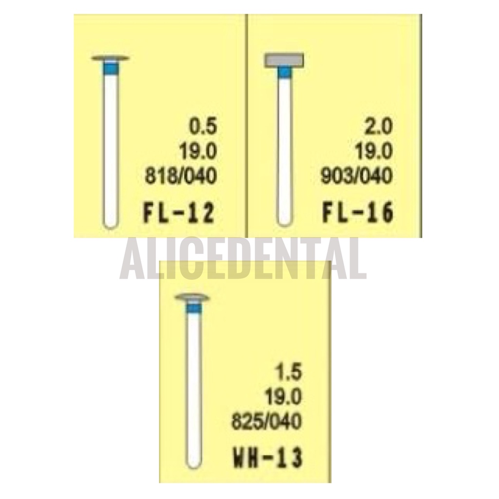 Dental bur flat-end flat end wheel bur diamond burs MANI fl-12 fl12 fl-16 fl16 wh-13 wh13