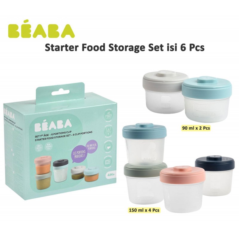 Beaba Starter Food Storage Set 6 Pcs / Tempat MPASI Bayi