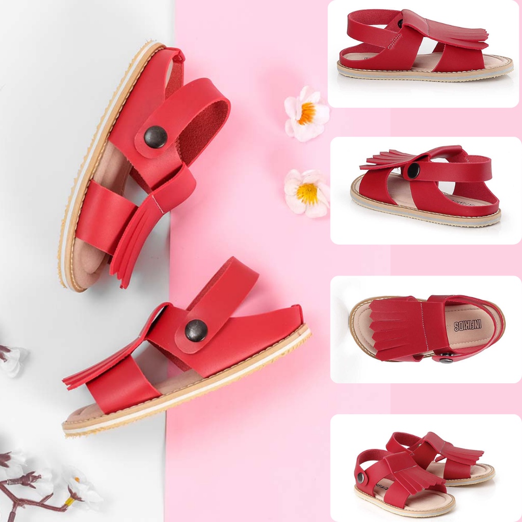 Toko Thabita Sepatu Anak Perempuan 1 2 3 Tahun Flat Shoes Cewek Bahan Sintetis Warna Merah