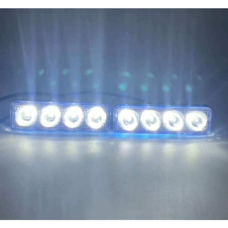 Lampu Led Sorot 4mata plus Running Sein, Sepasang