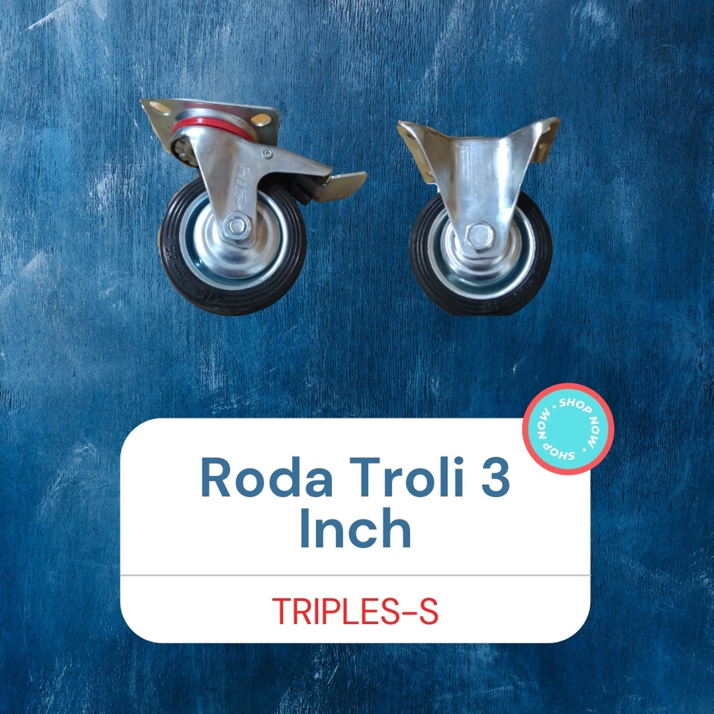 Roda Troli 3 inch Roda Karet Roda Etalase 3 inch Roda Troly