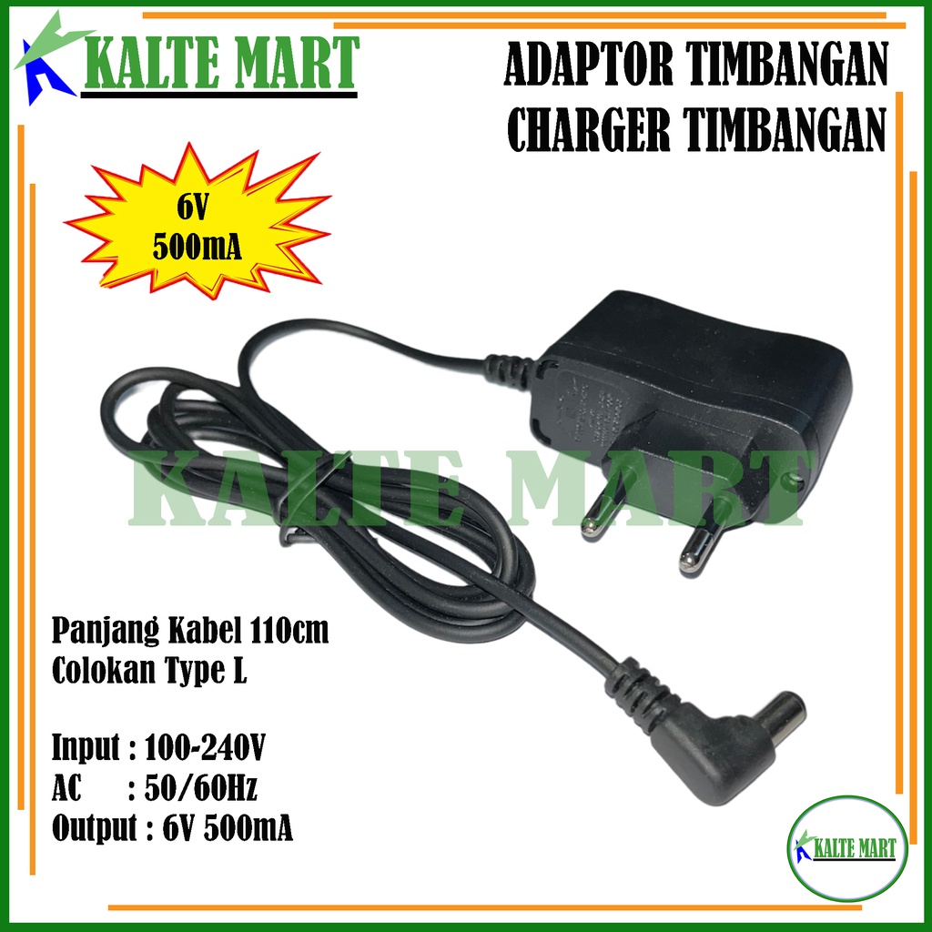 Charger Timbangan Adaptor 6V 500ma Adaptor Timbangan Digital 6V 500mA