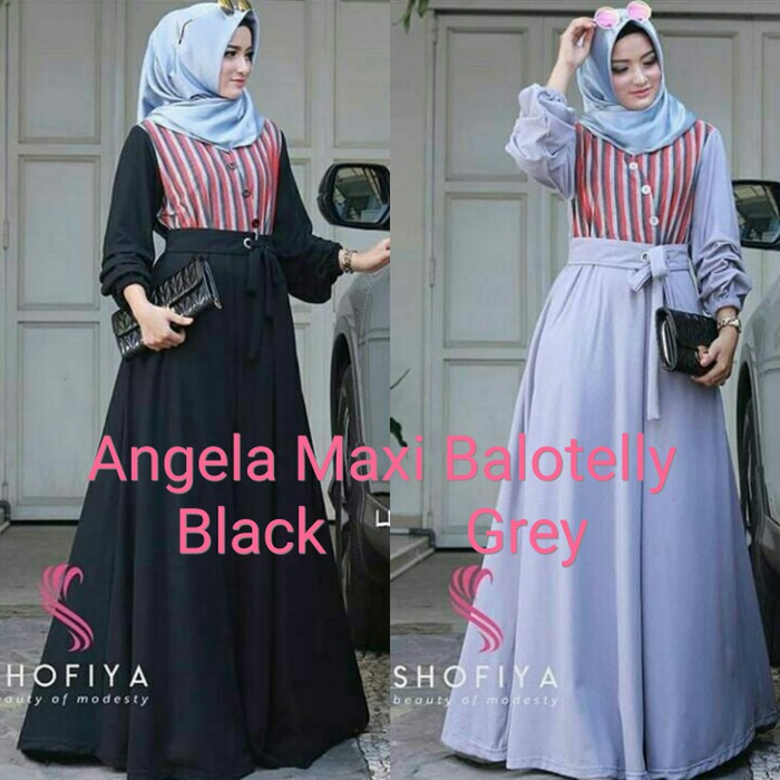 Dress ibu menyusui / gamis busui murah / gamis kancing : Angela dress ---HU---