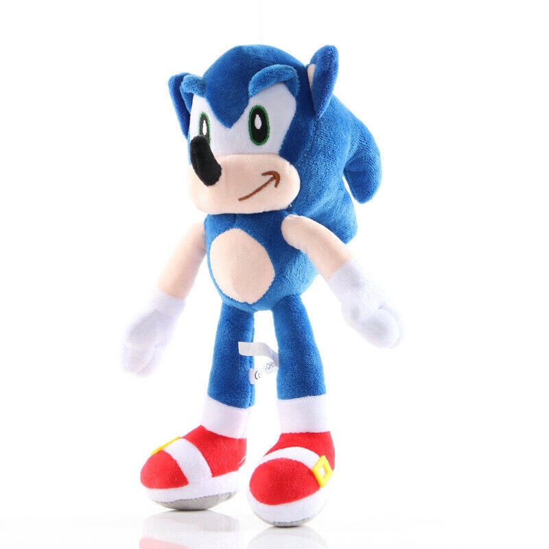 Boneka Sonik The Hedgehog Bahan Plush Warna Silver Ukuran 28cm Untuk Hadiah