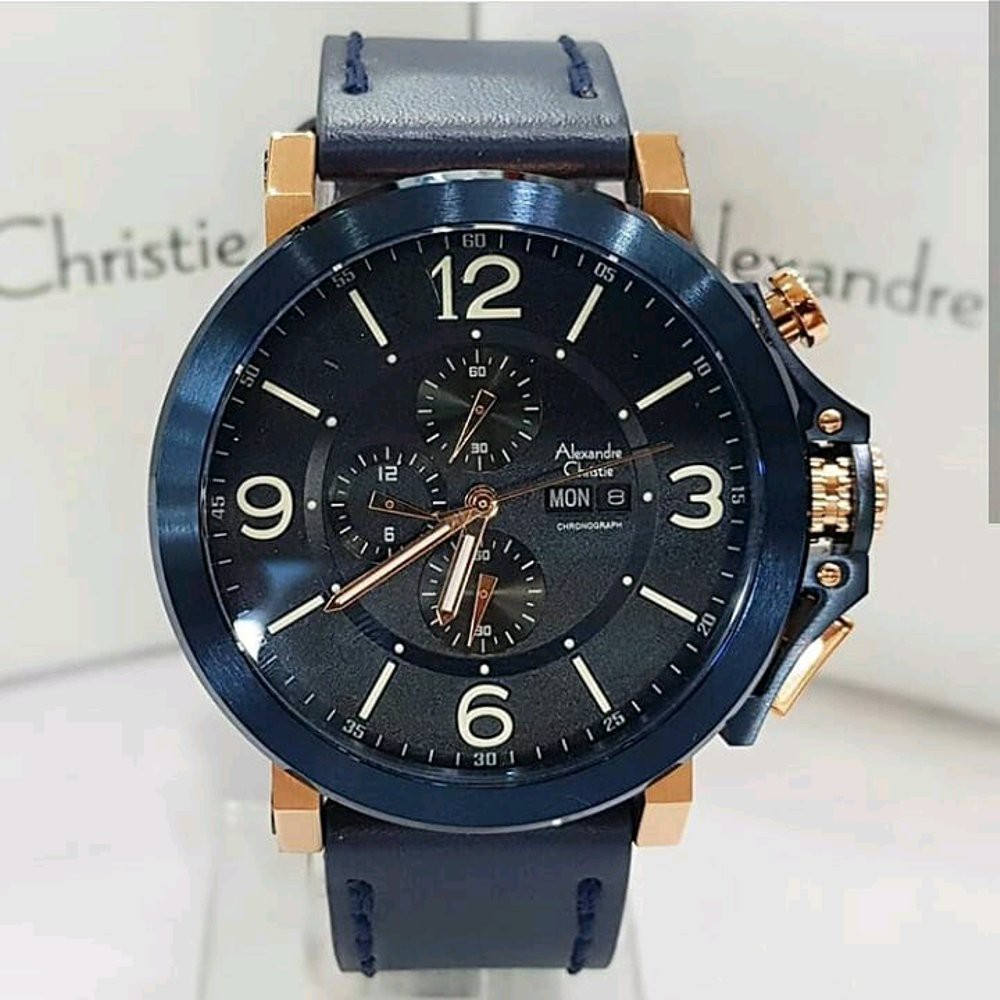 Jam Tangan Pria Alexandre Christie Ac-6281 Black Yellow