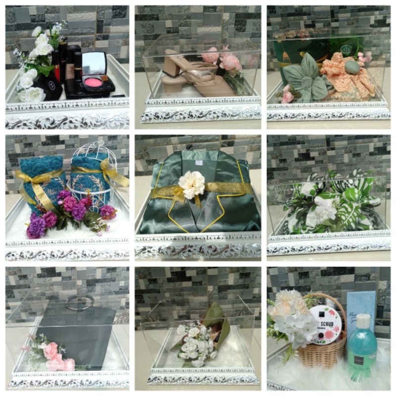 Disewakan Kotak Seserahan Pernikahan Tutup Akrilik + Jasa Hias Murah 10 Kotak