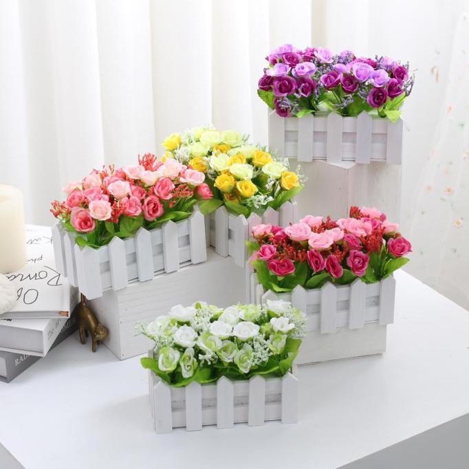 BUNGA ARTIFISIAL BUNGA PAGAR BUNGA HIAS BUNGA MEJA - MERAH MUDA