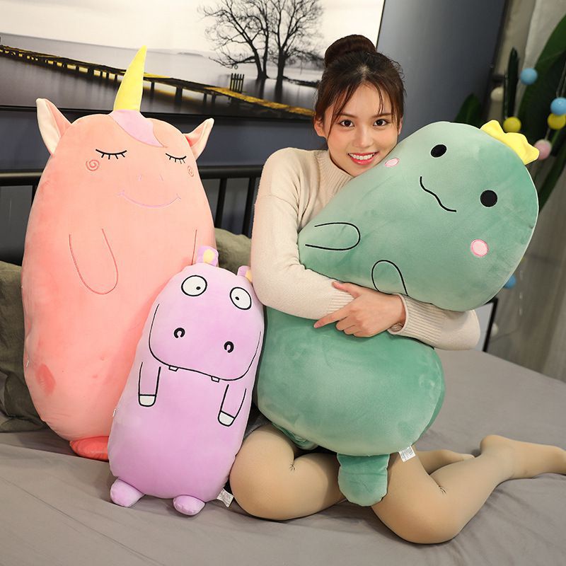 Tas Ransel Wanita Ukuran Besar Mainan Boneka Stuffed Plush Bentuk Beruang / Dinosaurus / Kucing / Babi / Unicorn Ukuran 90cm Untuk Anak