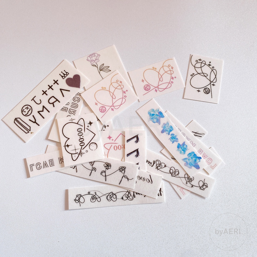 BTS LOVE YOURSELF TEMPORARY TATTOO (Tato Temporer Stiker LY series Member Tato Jungkook ARMY NON-PERMANEN KPOP TATO)