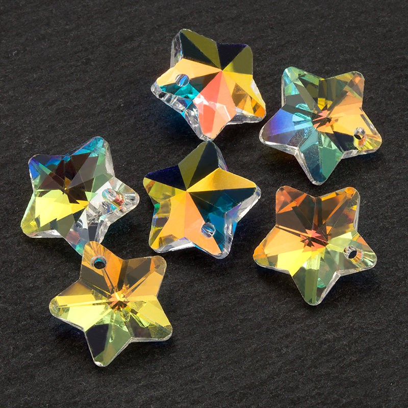 28pcs/pack 14mm kristal pentagram pendant kaca bintang beads untuk membuat Perhiasan DIY