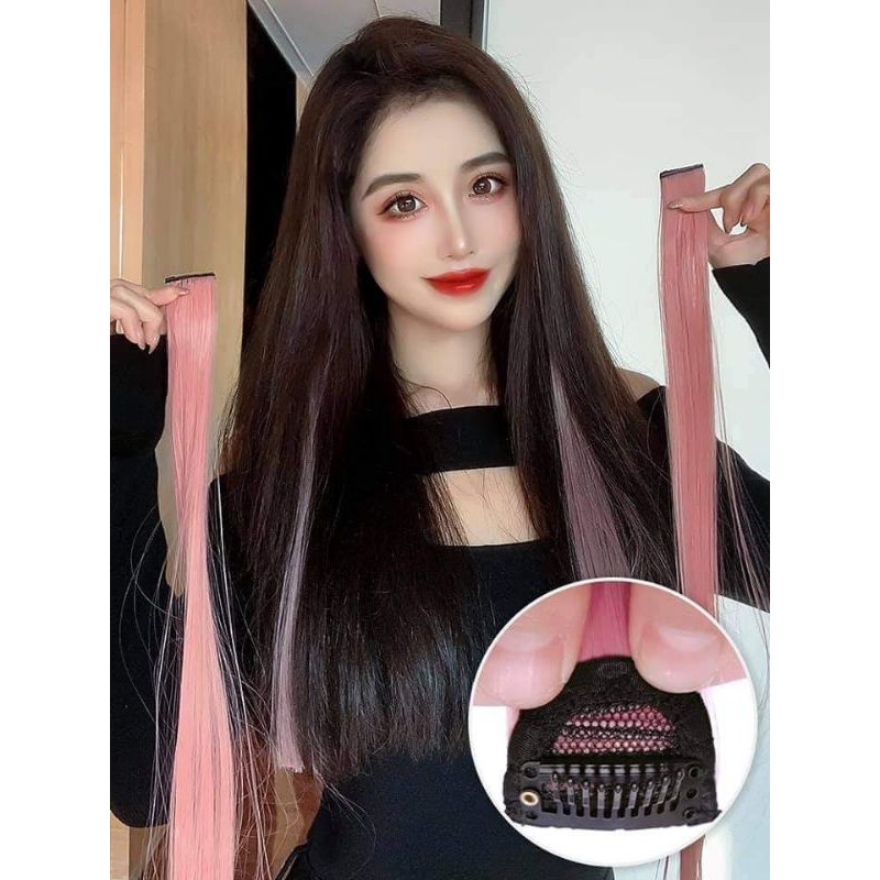 (BELI 1 GRATIS 1 )hairclip hair extension clip highlight rambut palsu