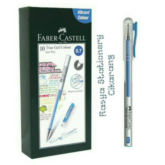 

Faber - Castell True Gell Pen 0.7 MM Light Blue 1 Box isi 10