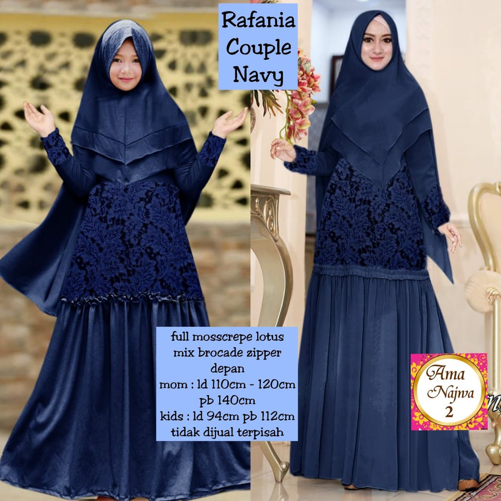 Rafania Couple Gamis Couple Ibu dan Anak by Ama Najwa