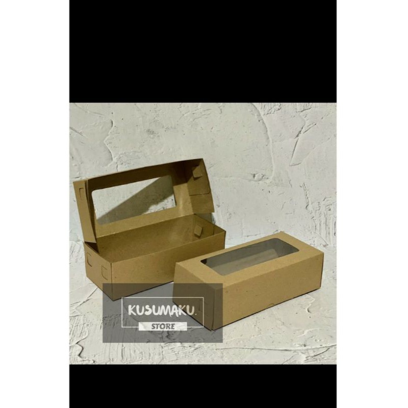 

(ISI 25PCS) Dus brownies uk 22x10x6.5 kraft Laminasi / dus donat / dus bomboloni
