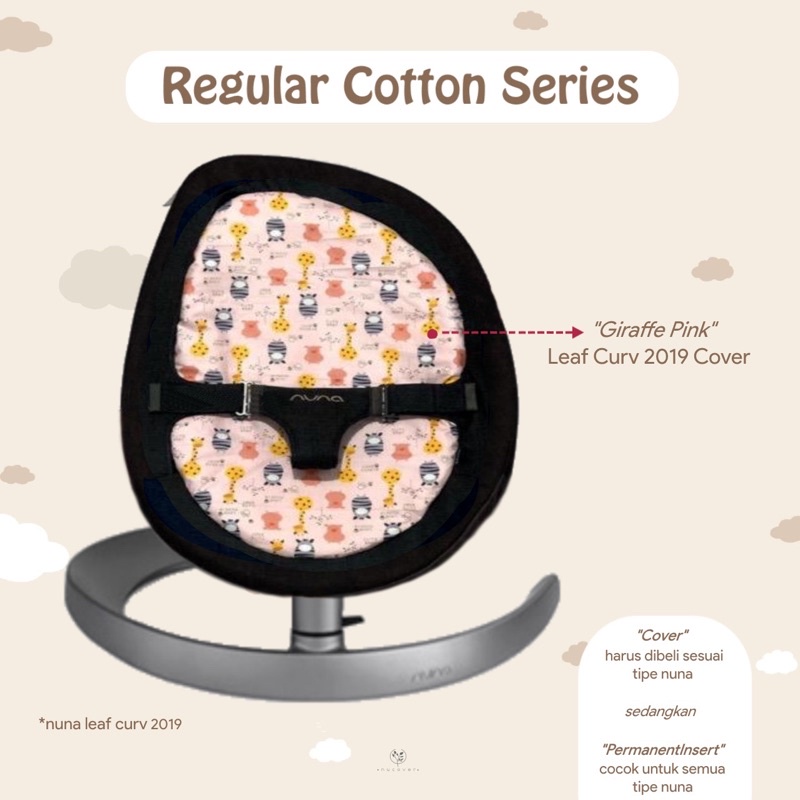 Nucover Giraffe Pink // alas sarung cover nuna leaf curv 2019 suited grow insert pad pengganti