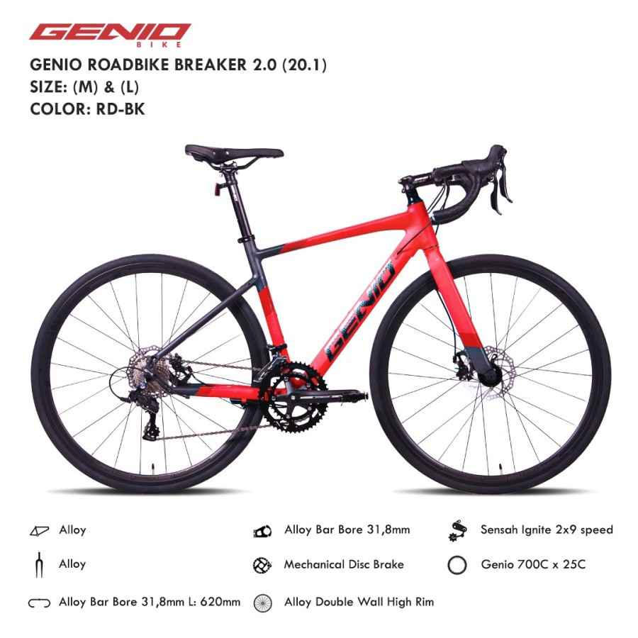 SEPEDA BALAP GENIO ROADBIKE BREAKER 2.0 (20.1)