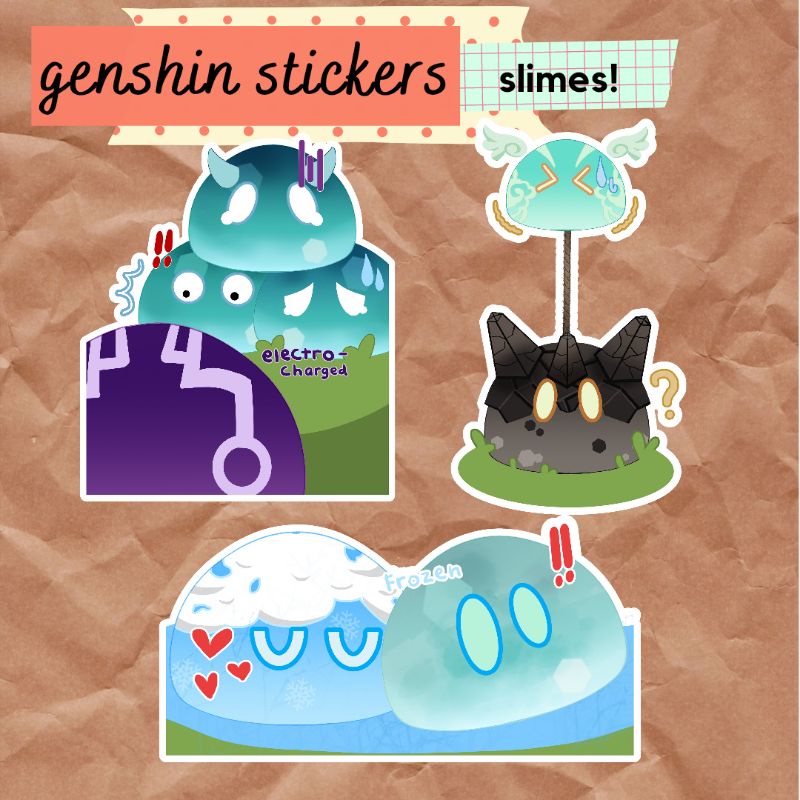 

[PRE ORDER] GENSHIN IMPACT STICKER SLIME EDITION HYDRO CRYO ELECTRO ANEMO GEO SLIME COUPLE