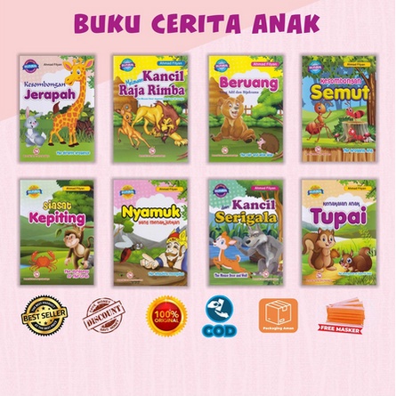 Buku Anak-Cerita Anak-Dongeng Binatang-Lengkap &amp; Murah-Bilingual Full Colour Beruang Yang Adil Sbjy