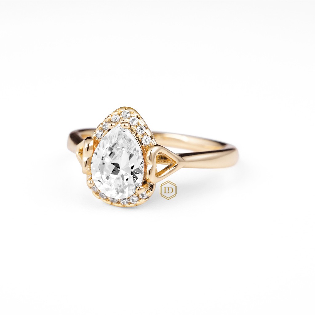 Abriana Pear Cincin Emas Gold-Plated