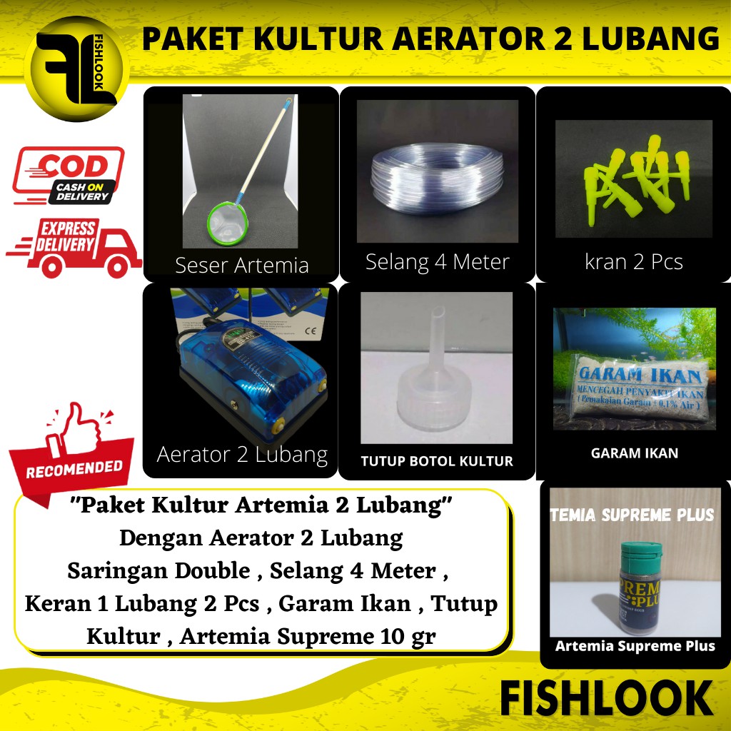 Paket Kultur Aerator 2 LUBANG Artemia Supreme Plus Amara