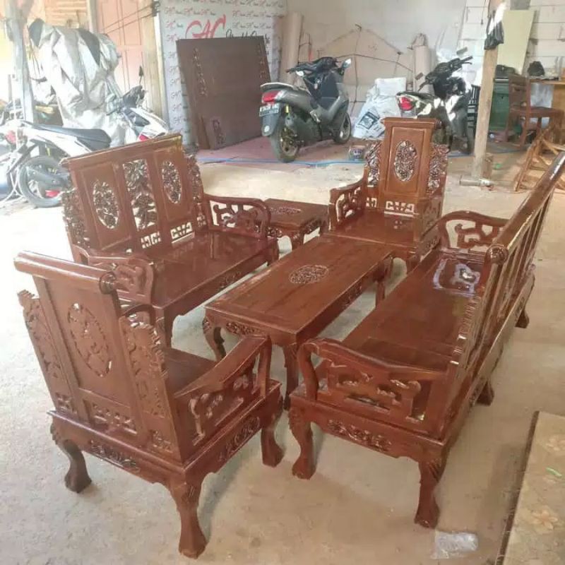 Kursi tamu sofa hongkong kayu jati furniture jepara
