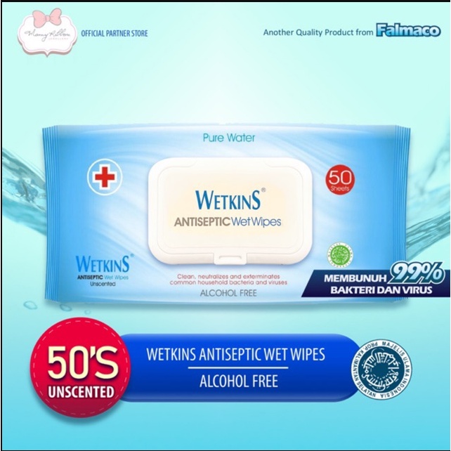 Tissue basah wetkins antiseptik fliptop (50s)