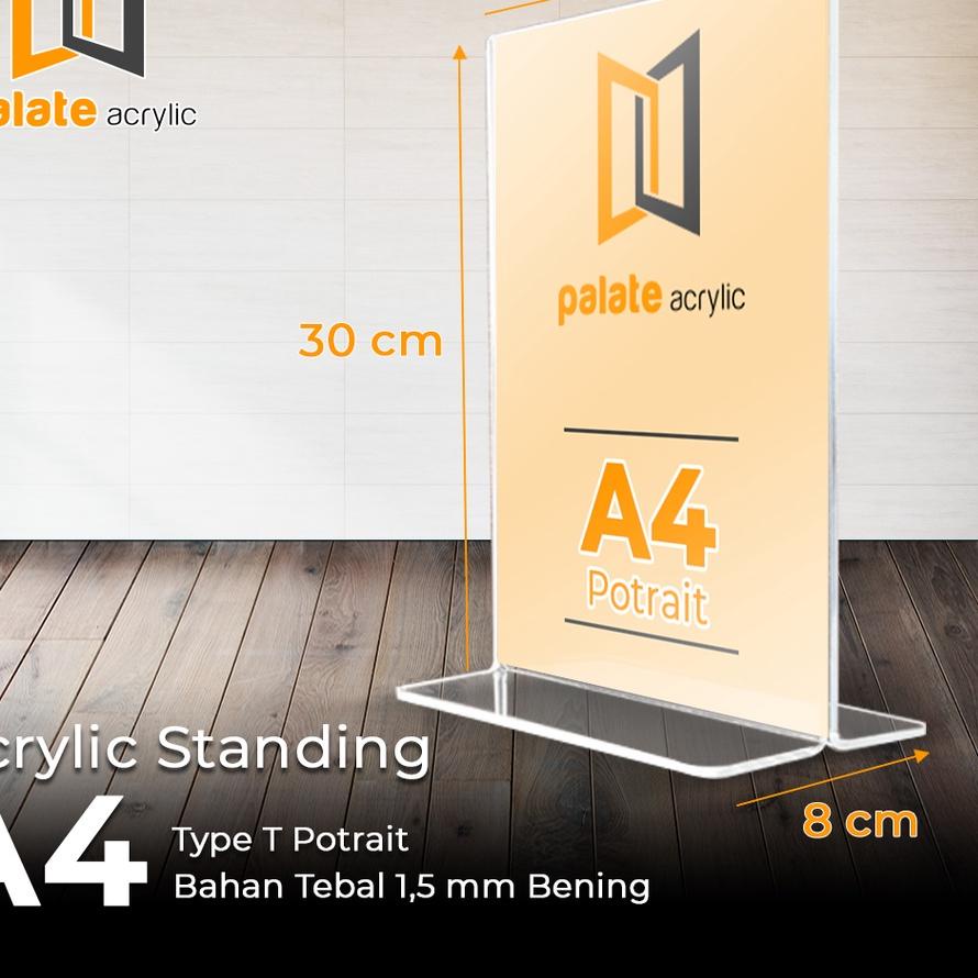 

Pasti Ada AKRILIK DISPLAY A4 T PORTRAIT / TEMPAT BROSUR / TENT CARD ACRYLIC 1.5MM++