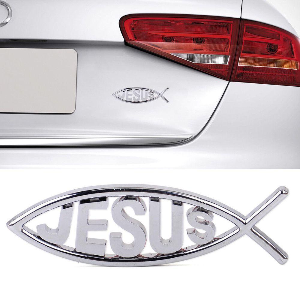 Stiker Mobil Populer Emblem Lucu Populer Badge Logo Simbol Ikan Yesus