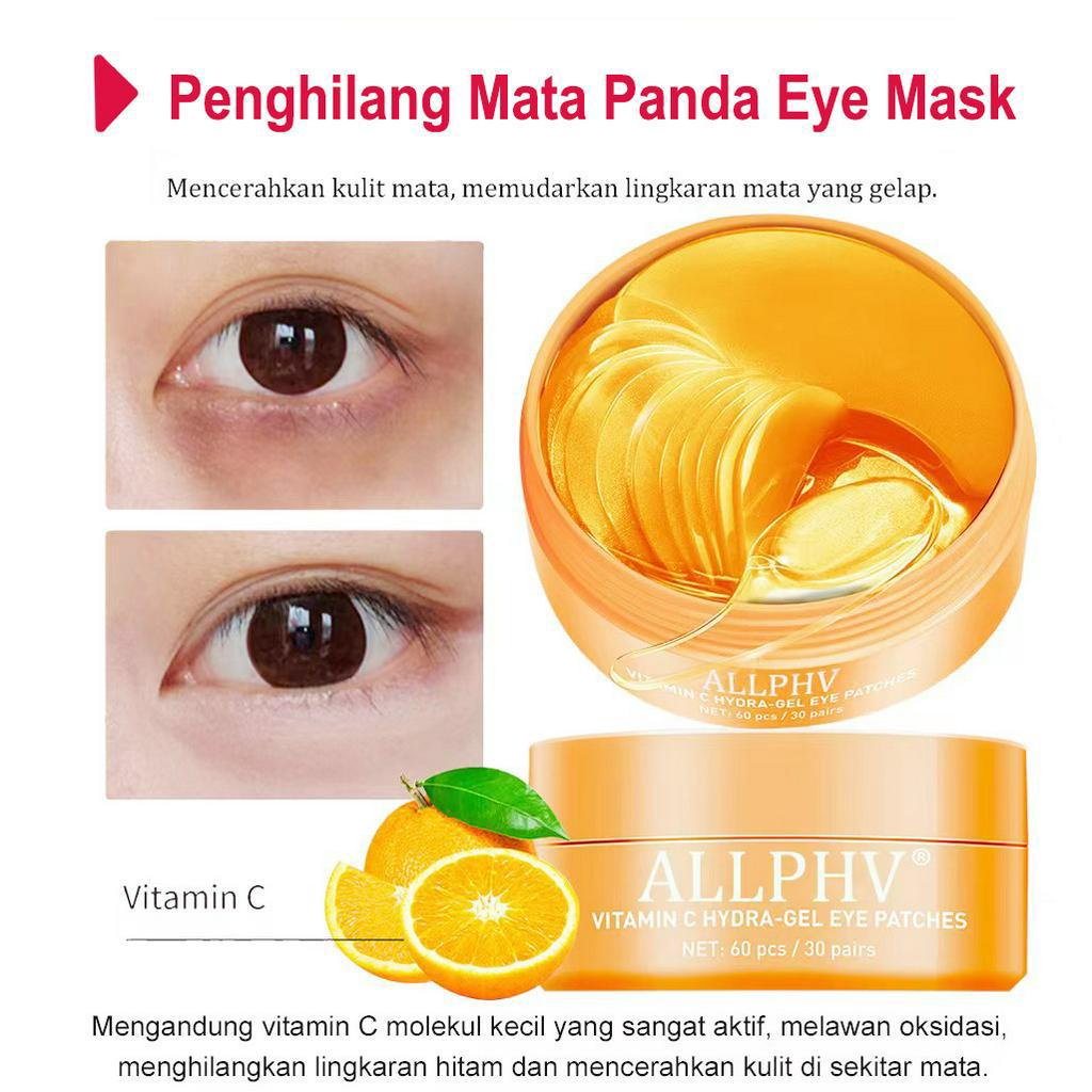 [Ori100%] ALLPHV Eye mask/Masker Mata - Masker mata panda bioaqua/ masker kantung mata ampuh -Vitamin C /collagen/Retinol /Rose/Hyaluronic 60pcs