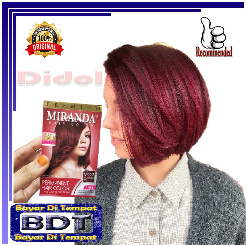 Pewarna Rambut Permanen Miranda Hair Color Premium MC-7 Floweriness Red Pewarna rambut yang Bagus Ca
