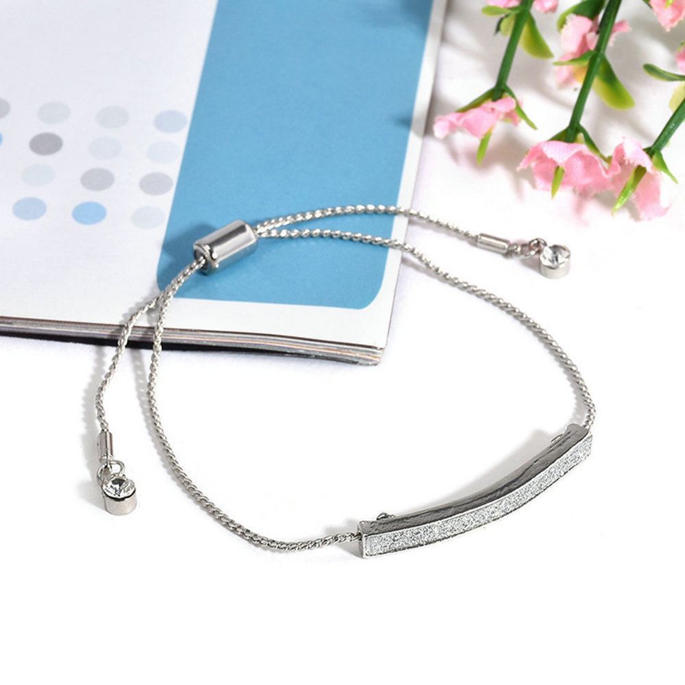 Needway  Pave Adjustable Fashion Drawstring Bracelet Slider Jewelry Exquisite Alloy Silver Plated Crystal Bangle/Multicolor