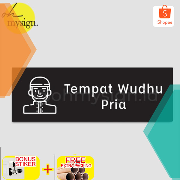 SIGN BOARD TEMPAT WUDHU PRIA | SIGN WUDHU PRIA | SIGNAGE WUDHU PRIA Elegan