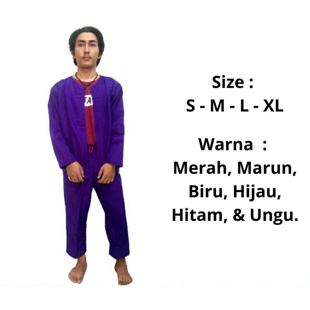 BAJU PANGSI, BAJU SILAT BETAWI, SETELAN BAJU PANGSI dan SABUK