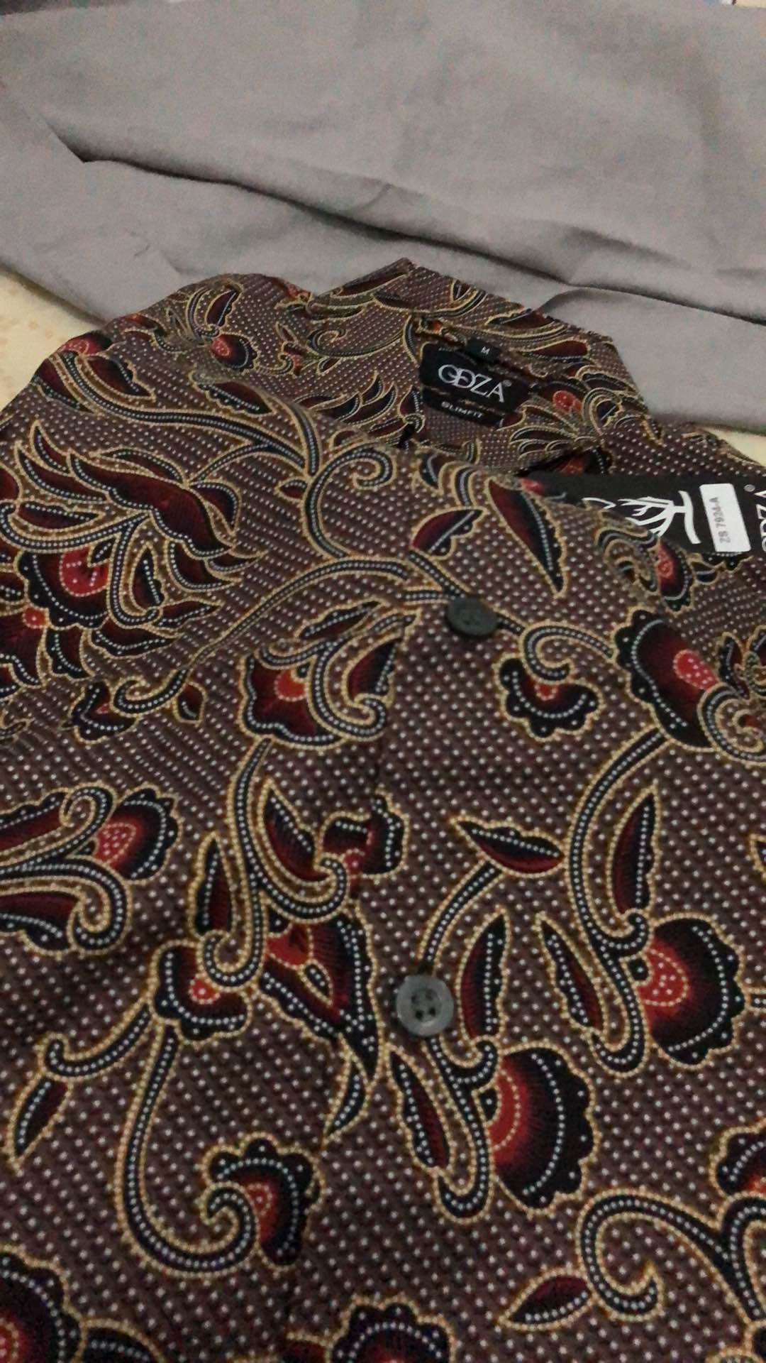 Odza Kemeja Batik Pria Slim Fit Baju Lengan Pendek Kemeja Slim Fit Batik Solo