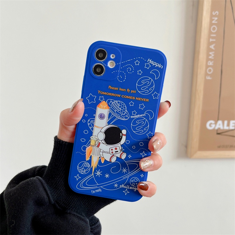 Casing Iphone 11 12 13PROMAX X XS XR XSMAX 6 7 8 plus Shockproof Motif Astronot