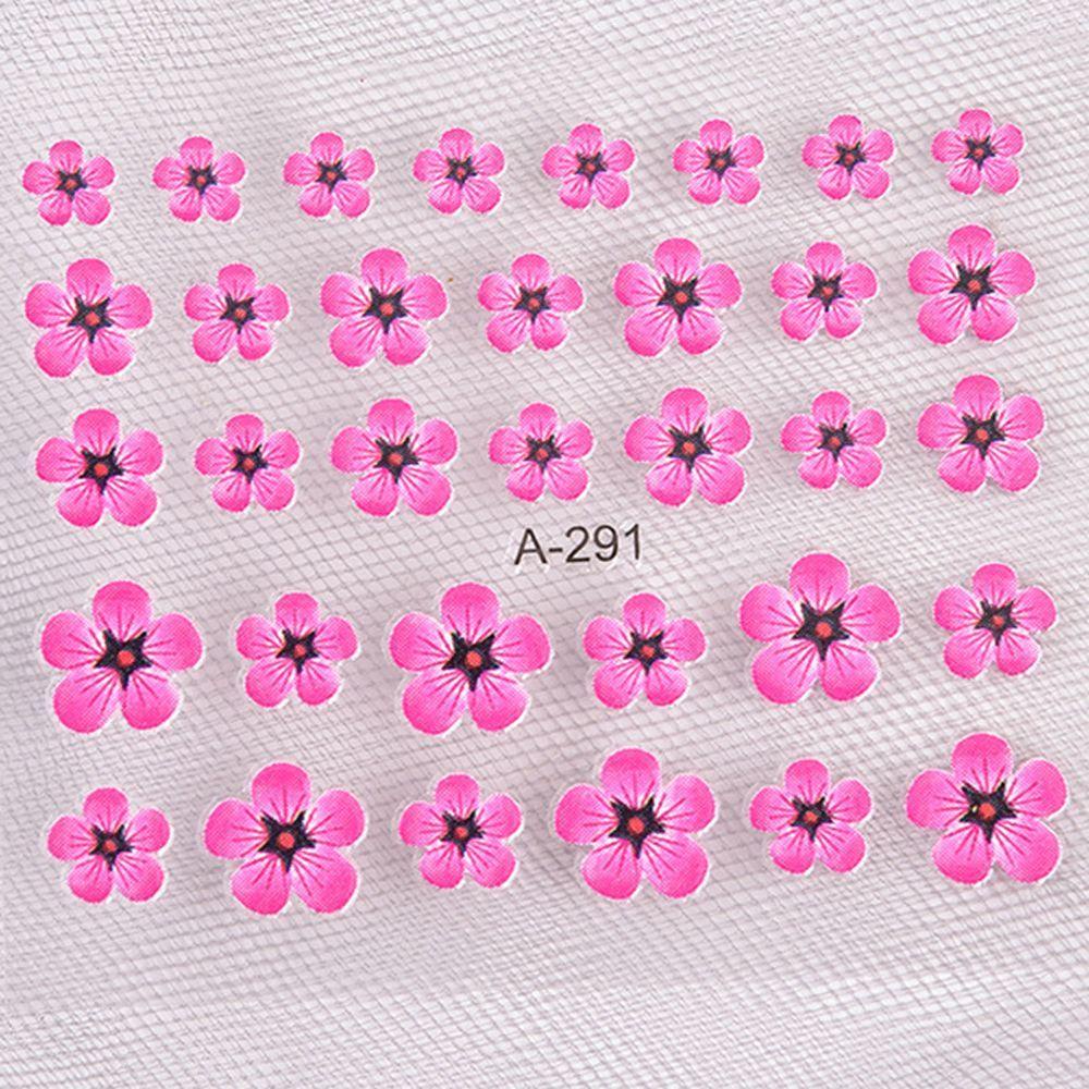 AUGUSTINA Agustina Bunga Stiker Kuku 30Pcs /set Segar Perekat Diri DIY Nail Decals