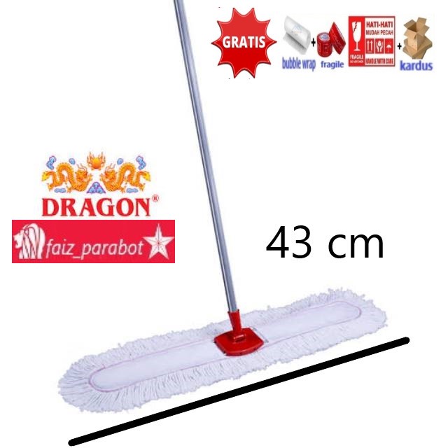 lap pel lantai kantor loby lebar 60 cm / 43 cm plus gagang panjang dragon