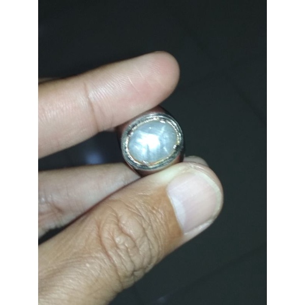 batu blue safir star ring perak no 8