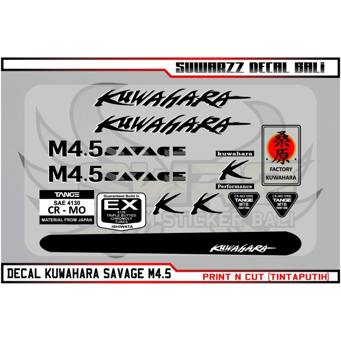 Decal Bike Sticker Stiker Sepeda Kuwahara Savage M4.5 047