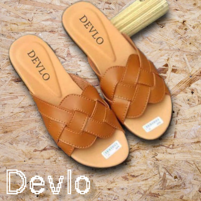 Devlo Sandal Teplek Wanita Rajut Slip On Terbaru Size 37 - 40 (DEVLO KETUPAT)